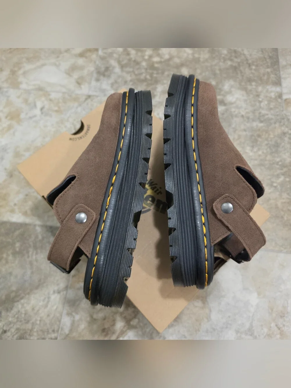 Dr. Martens Zebzag Slingback Platform Mule / Dark Brown / W6 - Picture 4 of 7